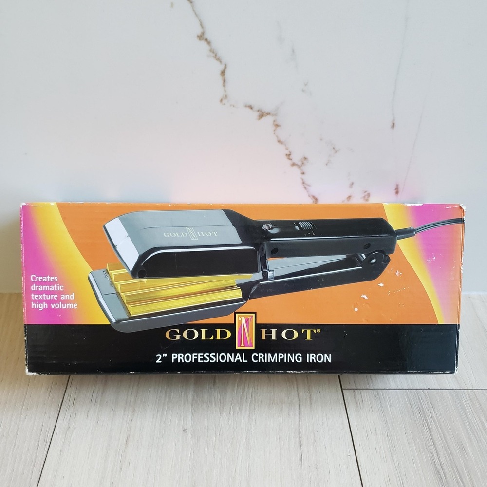 Gold N Hot 2" Professional Hair Crimper Iron GH9276 Adjustable Heat Black Styler